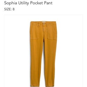 Yellow skinny utility pants